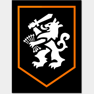 orange Netherlands lion emblem. Posters and Art